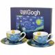 Dwie filiżanki 90 ml ze spodkami do KAWY ESPRESSO - STARRY NIGHT Van Gogh