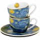 Dwie filiżanki 90 ml ze spodkami do KAWY ESPRESSO - STARRY NIGHT Van Gogh
