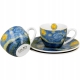 Dwie filiżanki 90 ml ze spodkami do KAWY ESPRESSO - STARRY NIGHT Van Gogh