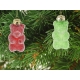 Bombki SZKLANE 3 sztuki 3,6x3,5x7,1 cm Ozdoby choinkowe - KOLOROWE MISIE