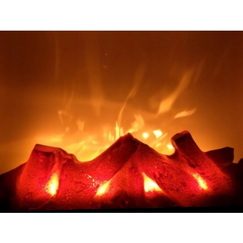 Czarny prostokątny KOMINEK elektryczny LED 29 x 10 x 23cm - EFEKT PŁOMIENIA