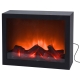 Czarny prostokątny KOMINEK elektryczny LED 29 x 10 x 23cm - EFEKT PŁOMIENIA