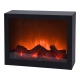 Czarny prostokątny KOMINEK elektryczny LED 29 x 10 x 23cm - EFEKT PŁOMIENIA