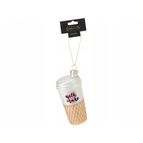 Bombka SZKLANA 5 x 5 x 10 cm Ozdoba choinkowa - ZŁOTY MILKSHAKE
