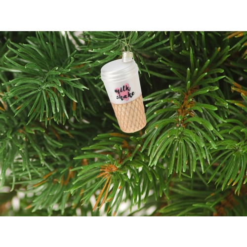 Bombka SZKLANA 5 x 5 x 10 cm Ozdoba choinkowa - ZŁOTY MILKSHAKE