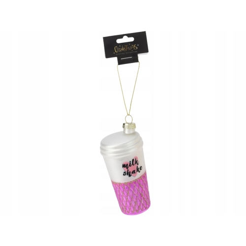 Bombka SZKLANA 5 x 5 x 10 cm Ozdoba choinkowa - MILKSHAKE FUKSJA