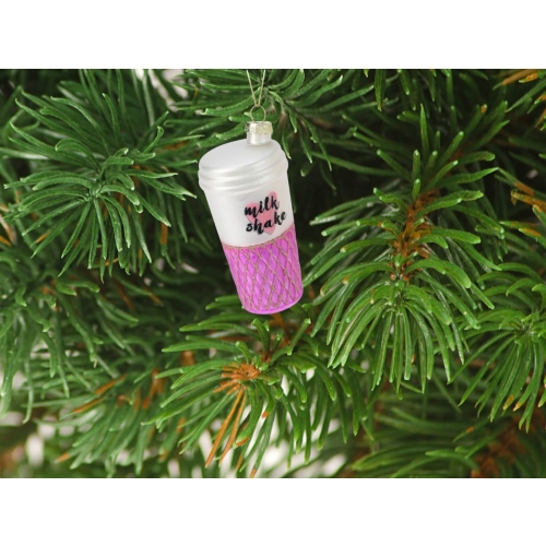 Bombka SZKLANA 5 x 5 x 10 cm Ozdoba choinkowa - MILKSHAKE FUKSJA