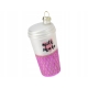 Bombka SZKLANA 5 x 5 x 10 cm Ozdoba choinkowa - MILKSHAKE FUKSJA