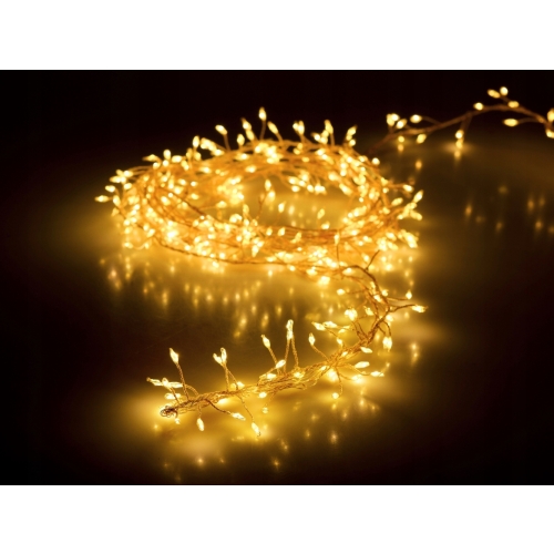 GIRLANDA Lampki Świąteczne na druciku 480 białe ciepłe microLED - 4,8 m