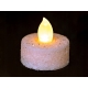 Świeczka LED Tealight Wkład do zniczy BIAŁY BROKAT 3,8x4 cm - Zestaw 6 szt