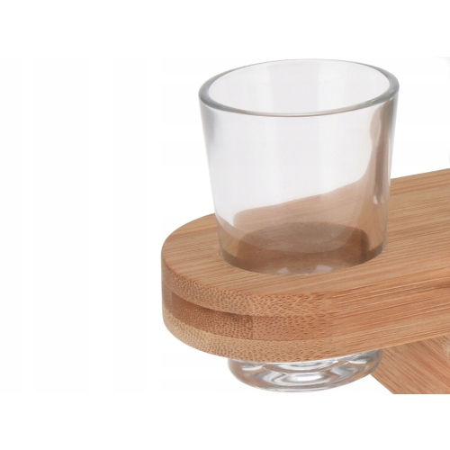 Kieliszki do shotów 40 ml 6 sztuk - na bambusowej tacy