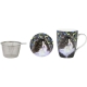 Porcelanowy Kubek z Zaparzaczem i Pokrywką do HERBATY ZIÓŁ 450 ml - KOT