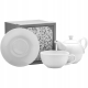 Zestaw TEA FOR ONE Porcelanowy Dzbanek 450 ml z filiżanką 250 ml - BIAŁY