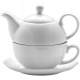 Zestaw TEA FOR ONE Porcelanowy Dzbanek 450 ml z filiżanką 250 ml - BIAŁY
