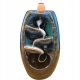 DUŻY Ceramiczny KOMINEK BACKFLOW 10x12x20 cm Efekt wodospadu dymu + KNOTY