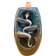 DUŻY Ceramiczny KOMINEK BACKFLOW 10x12x20 cm Efekt wodospadu dymu + KNOTY