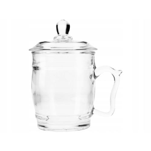 SZKLANY Kubek Szklanka Z pokrywką Zaparzacz 14,5 x 8,5 cm 375 ml - 6 SZTUK