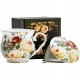 Porcelanowy Kubek z Zaparzaczem i Pokrywką do HERBATY ZIÓŁ 480 ml - RÓŻE