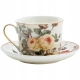 ZESTAW Porcelanowa filiżanka 420 ml ze spodeczkiem Do KAWY HERBATY - KWIATY