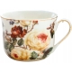 ZESTAW Porcelanowa filiżanka 420 ml ze spodeczkiem Do KAWY HERBATY - KWIATY