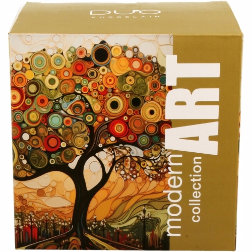 PORCELANOWY Kubek 450 ml z Zaparzaczem do HERBATY ZIÓŁ - MODERN TREE