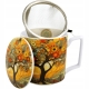PORCELANOWY Kubek 450 ml z Zaparzaczem do HERBATY ZIÓŁ - MODERN TREE