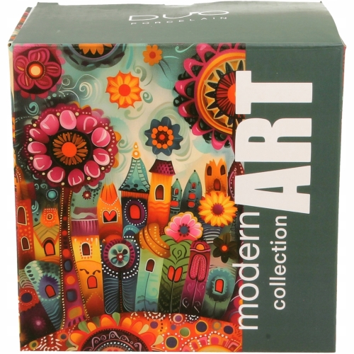 PORCELANOWY Kubek 450 ml z Zaparzaczem do HERBATY ZIÓŁ - MODERN CITY