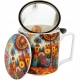 PORCELANOWY Kubek 450 ml z Zaparzaczem do HERBATY ZIÓŁ - MODERN CITY