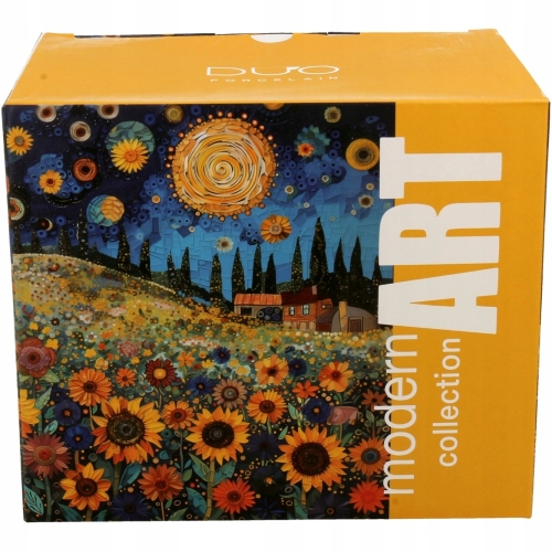 Duży PORCELANOWY Kubek XXL 750 ml do KAWY HERBATY - MODERN SUNFLOWER FIELD