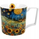 Duży PORCELANOWY Kubek XXL 750 ml do KAWY HERBATY - MODERN SUNFLOWER FIELD