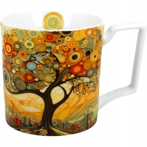 Duży PORCELANOWY Kubek XXL 750 ml do KAWY HERBATY - MODERN TREE
