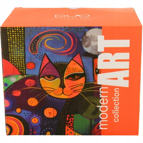 Duży PORCELANOWY Kubek XXL 750 ml do KAWY HERBATY - MODERN CAT