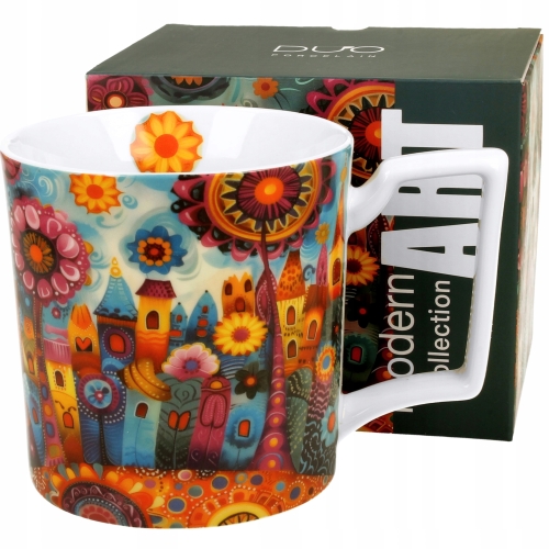 Duży PORCELANOWY Kubek XXL 750 ml do KAWY HERBATY - MODERN CITY