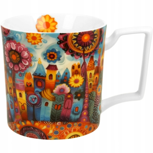 Duży PORCELANOWY Kubek XXL 750 ml do KAWY HERBATY - MODERN CITY