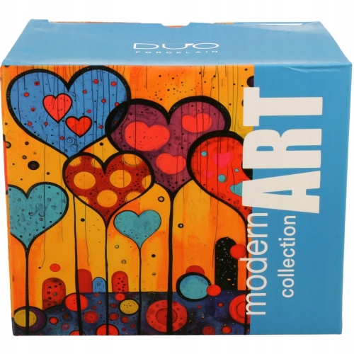 Duży PORCELANOWY Kubek XXL 750 ml do KAWY HERBATY - MODERN HEARTS