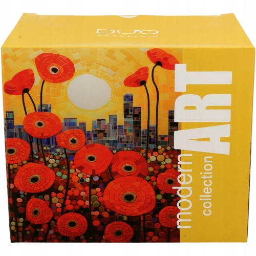 Duży PORCELANOWY Kubek XXL 750 ml do KAWY HERBATY - MODERN POPPIES