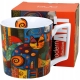 Kolorowy PORCELANOWY Kubek 450 ml do KAWY HERBATY - MODERN CAT