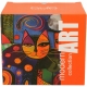 Kolorowy PORCELANOWY Kubek 450 ml do KAWY HERBATY - MODERN CAT