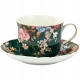 ZESTAW Porcelanowa filiżanka 400 ml ze spodeczkiem Do KAWY HERBATY - KWIATY