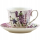 DWIE Porcelanowe Filiżanki 200 ml do KAWY HERBATY - Zestaw Kawowy LAWENDA