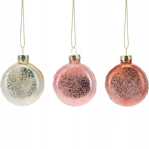 Bombki SZKLANE bombka 5,8x4x6,5 Ozdoby choinkowe CIASTKA MAKARONIKI - 3 szt