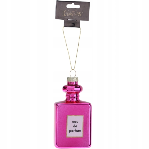 Bombka SZKLANA 4,5 x 8 x 9 cm Ozdoba choinkowa - PERFUMY FUKSJA