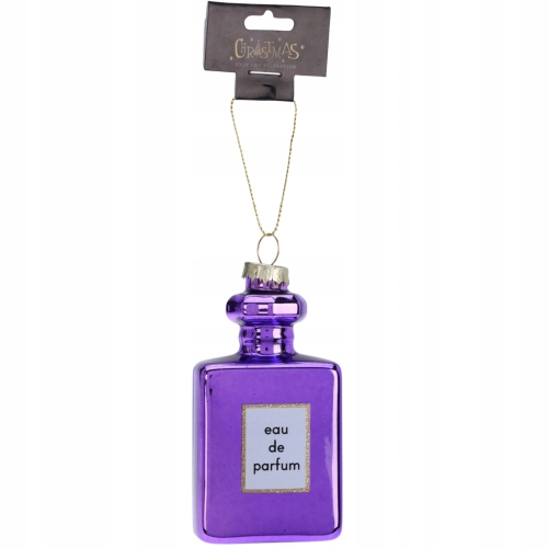 Bombka SZKLANA 4,5 x 8 x 9 cm Ozdoba choinkowa - PERFUMY FIOLETOWE