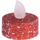 Świeczki Lampki LED T-Light Tealight CZERWONE Z BROKATEM - zestaw 6 sztuk