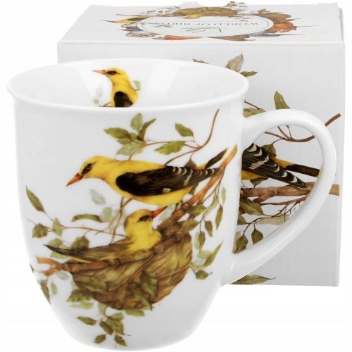 PORCELANOWY Kubek 400 ml do KAWY HERBATY - Ptasi Świat WILGI WILGA