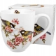 Duży PORCELANOWY Kubek XXL 1000 ml do KAWY HERBATY - Ptasi Świat SIKORKI