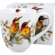 Duży PORCELANOWY Kubek XXL 1000ml do KAWY HERBATY - Ptasi Świat ŻOŁNY ŻOŁNA