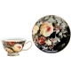 ZESTAW Porcelanowa filiżanka 200 ml ze spodeczkiem Do KAWY HERBATY - KWIATY