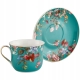 ZESTAW Porcelanowa filiżanka 400 ml ze spodeczkiem Do KAWY HERBATY - KWIATY