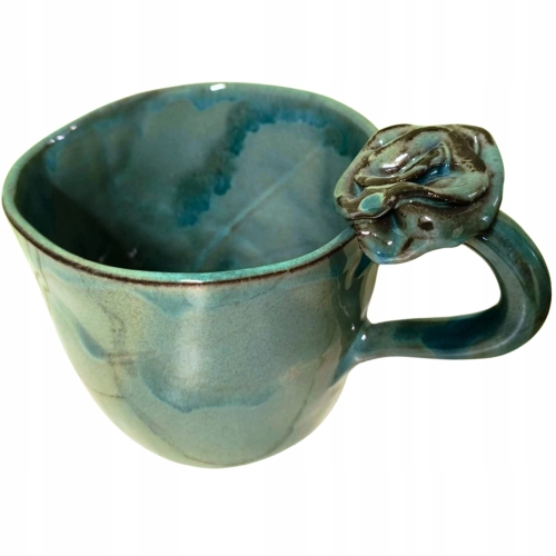 POLSKIE RĘKODZIEŁO Ręcznie wykonany Ceramiczny Kubek 500 ml - ZIELONY